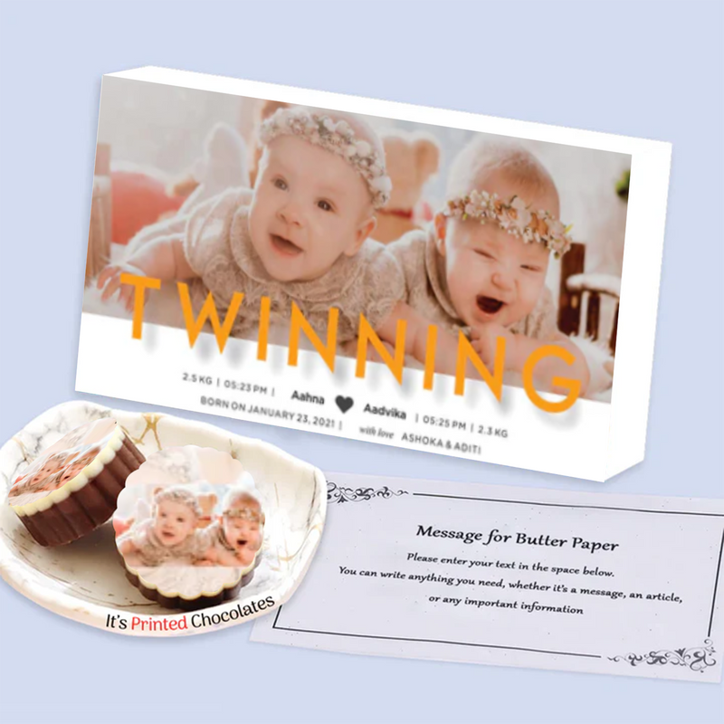 Baby announcement unicorn themed chocolates gift