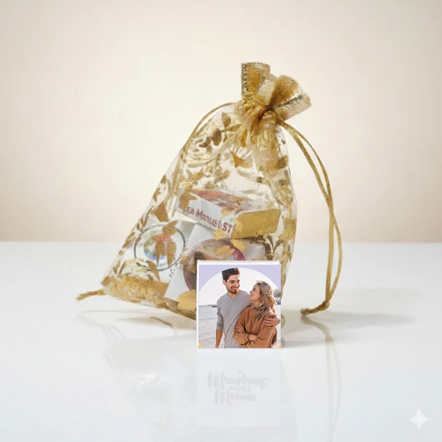 Photo Printed Chocolate Gift Potli with Name & Message