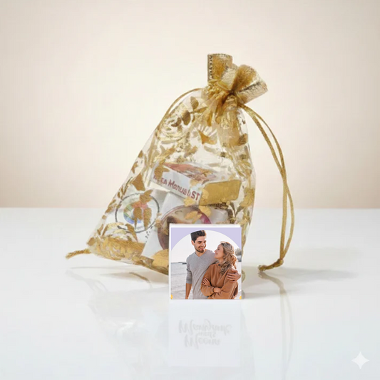 Photo Printed Chocolate Gift Potli with Name & Message