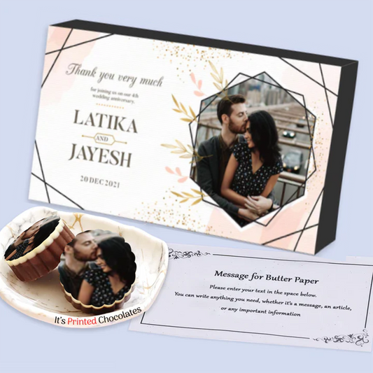 Leaves designed personalised chocolates return gift