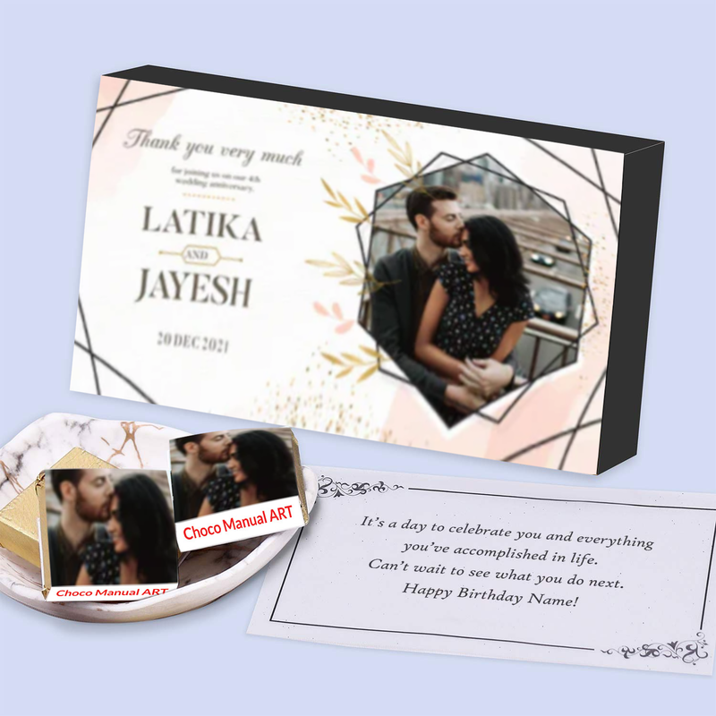Cherry blossom names Printed Chocolates Anniversary Invite