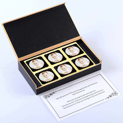 Tiny hearts photo printed chocolates baby announcement