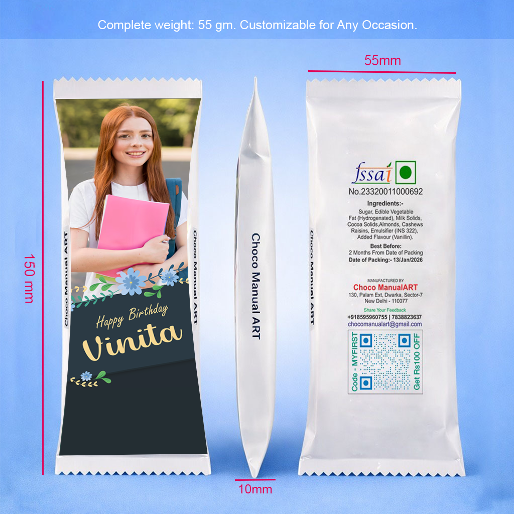 Personalized Photo Chocolate Bar for Birthday & Anniversary