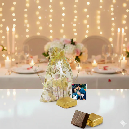 Personalized Chocolate Potli Gift for Wedding, Birthday & Anniversary