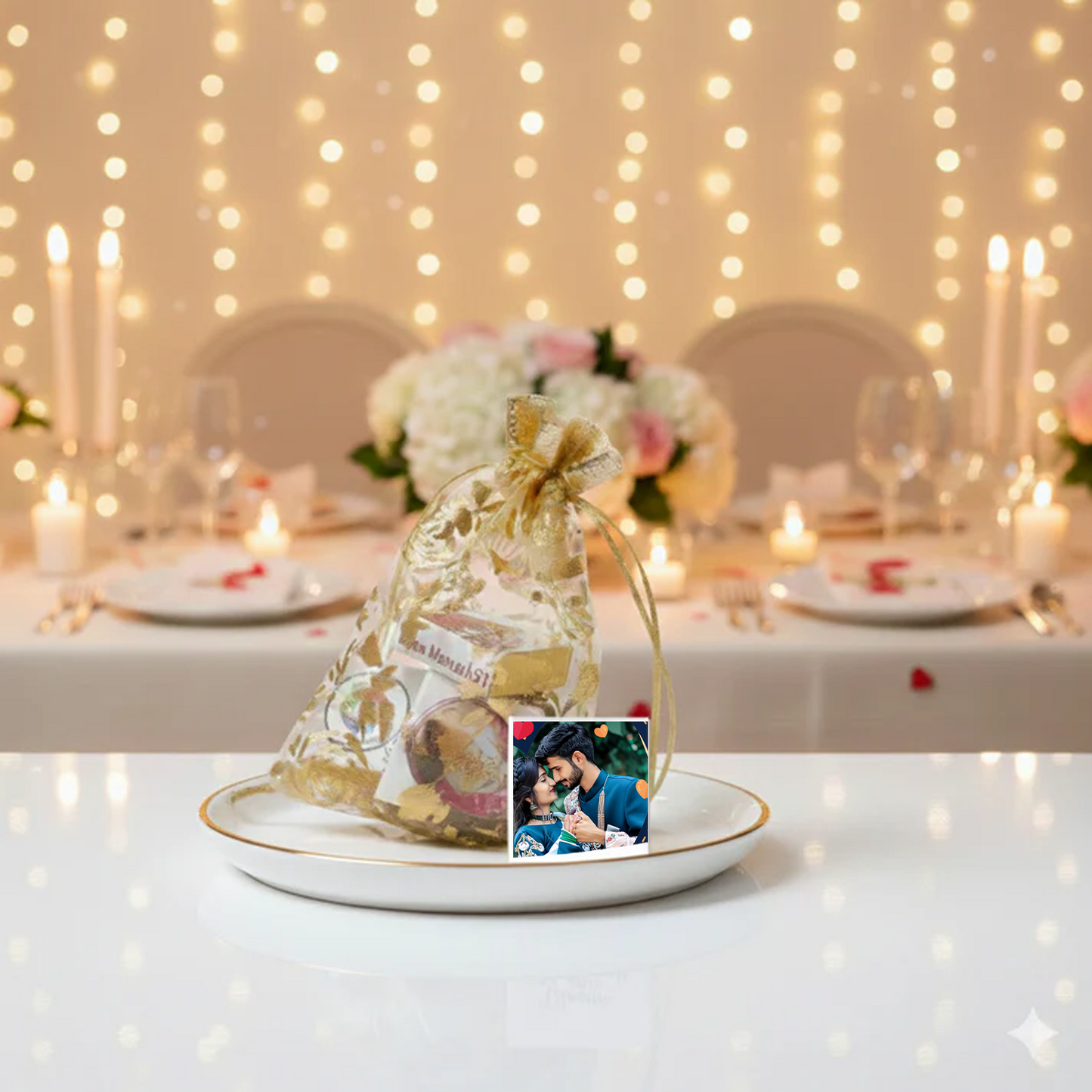 Personalized Chocolate Potli Gift for Wedding, Birthday & Anniversary