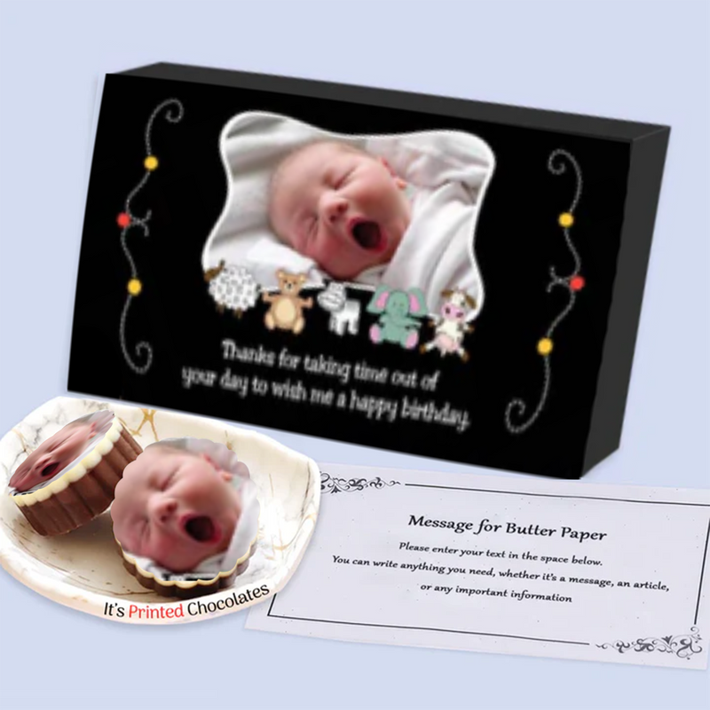 Black elegant box photo printed chocolates return gift