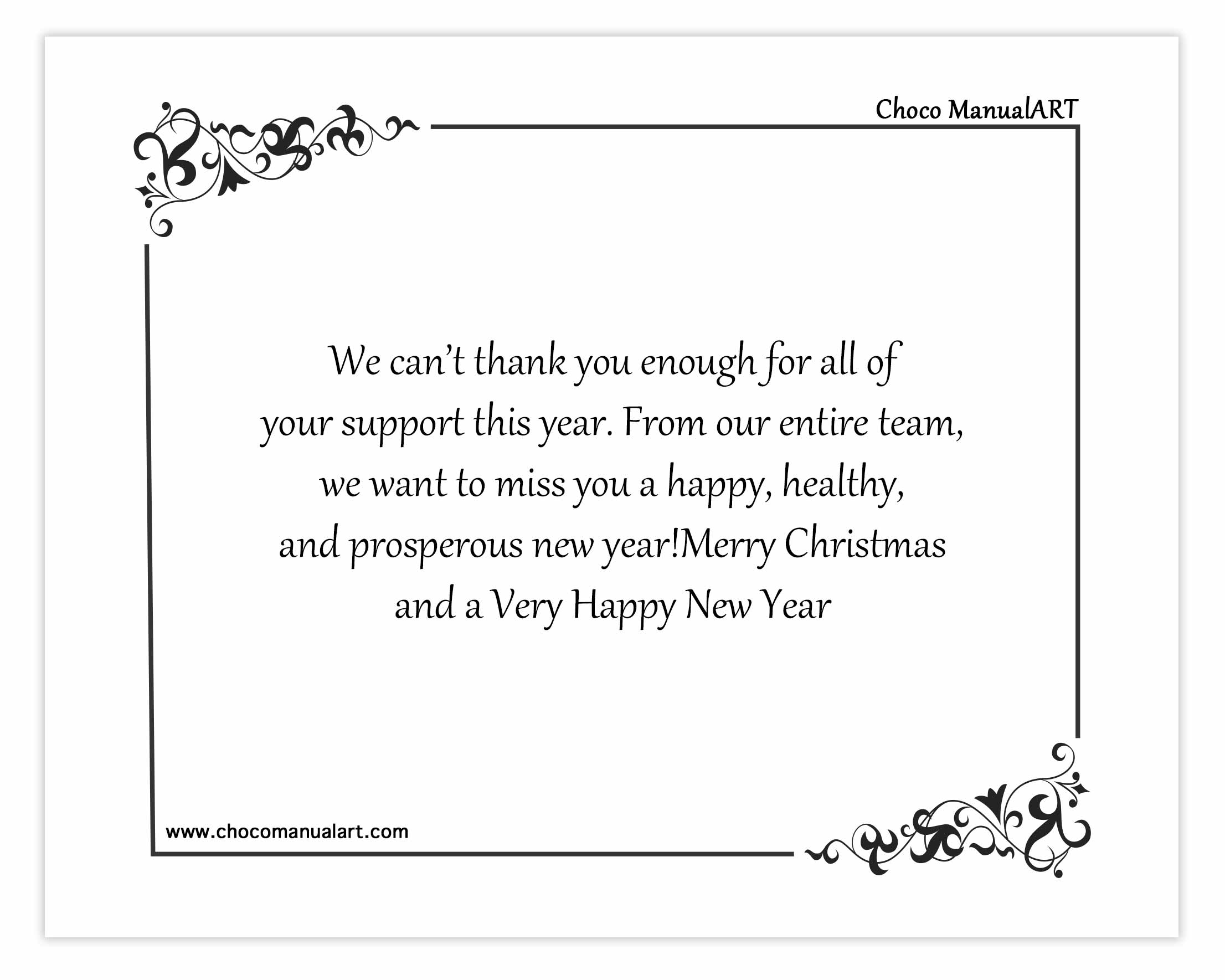 We can’t thank you enough for all of your support this year. From our entire team, we want to miss you a happy, healthy, and prosperous new year! Merry Christmas and a Very Happy New Year
