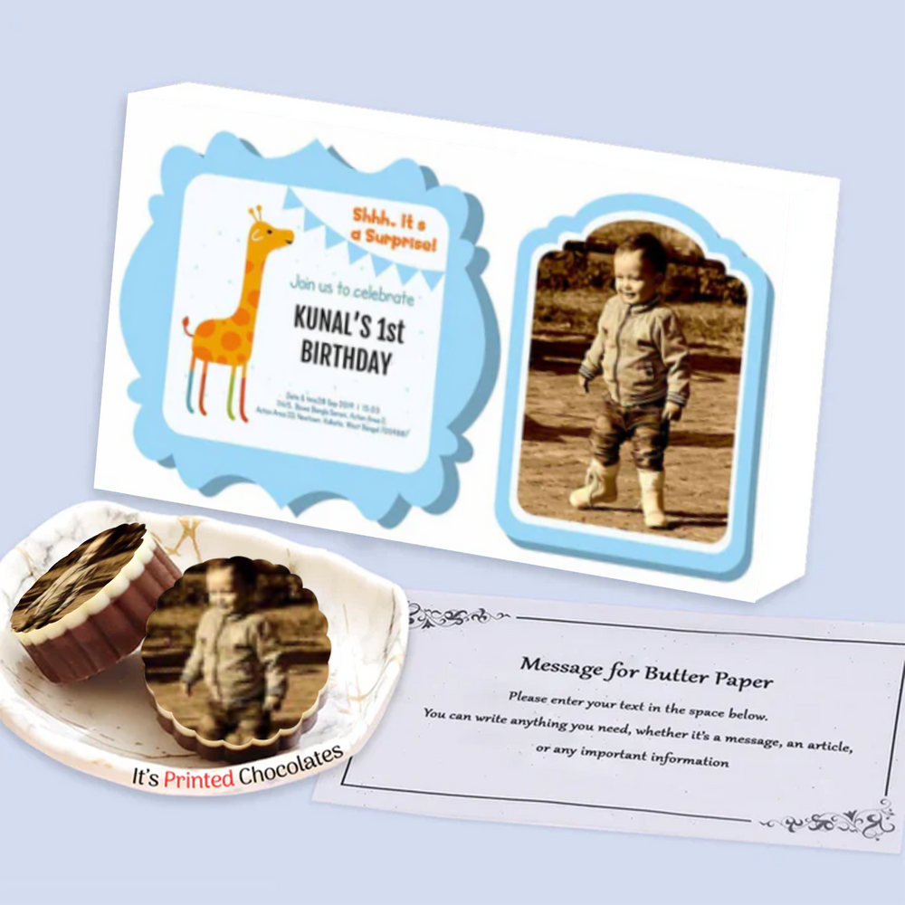 Giraffe clipart printed chocolates birthday return gift