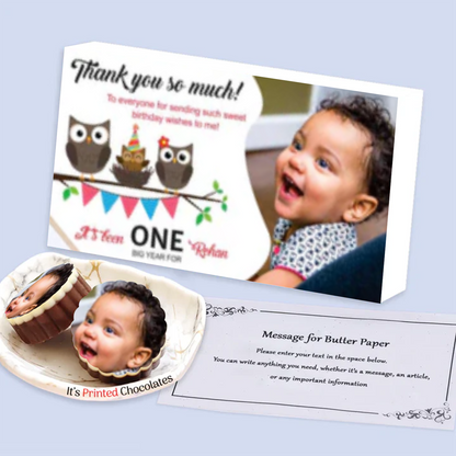 Thank You printed chocolates birthday return gift