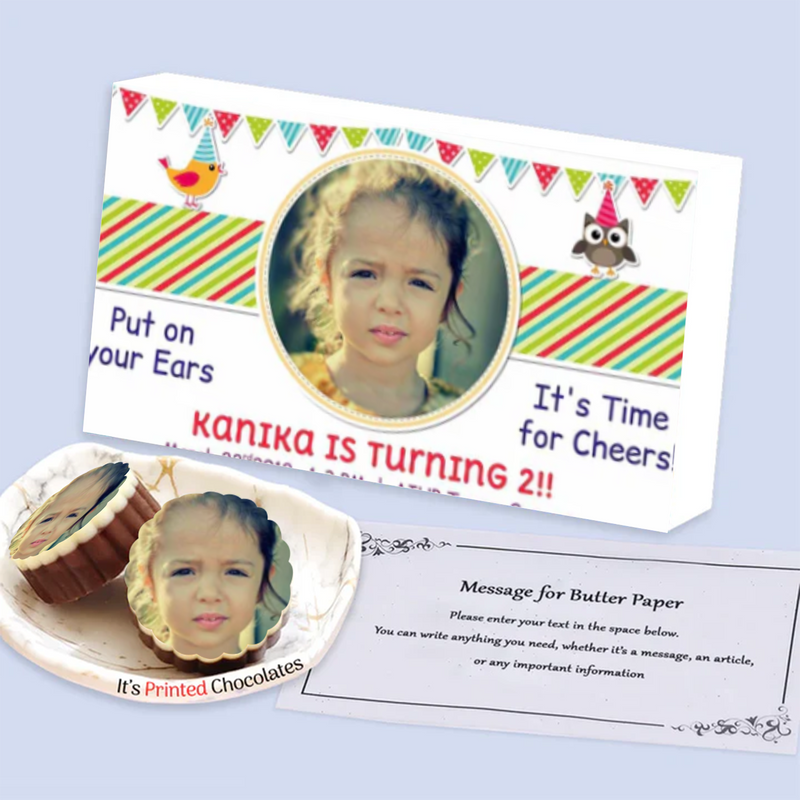 Colorful Box of Photo Printed chocolates Birthday invitation