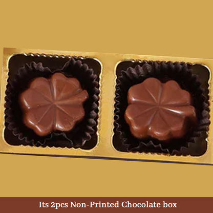2-piece non-printed chocolate gift box with thank you card and floral-shaped chocolates – ideal for return gifts, events, or client appreciation