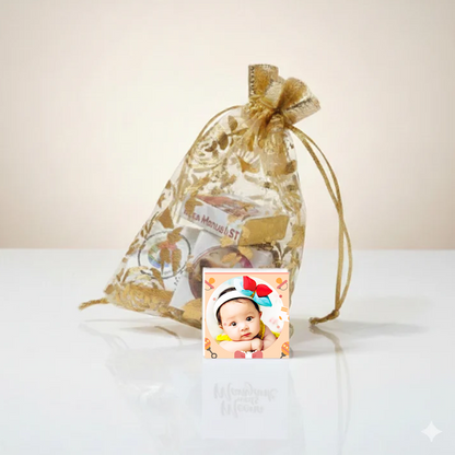 Customized Chocolate Gift Potli with Name, Photo & Occasion