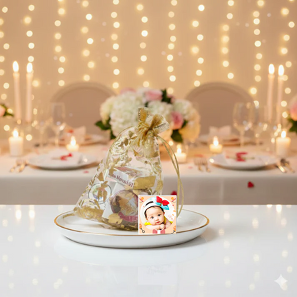 Customized Chocolate Gift Potli with Name, Photo & Occasion