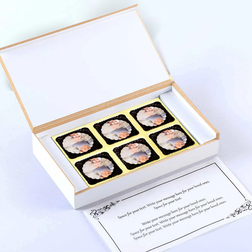 "Oh Boy" printed baby boy announcement chocolates gift