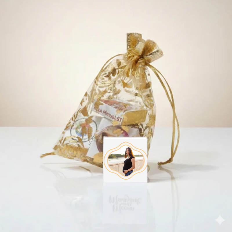 Premium Golden Potli with Personalized Photo Chocolates