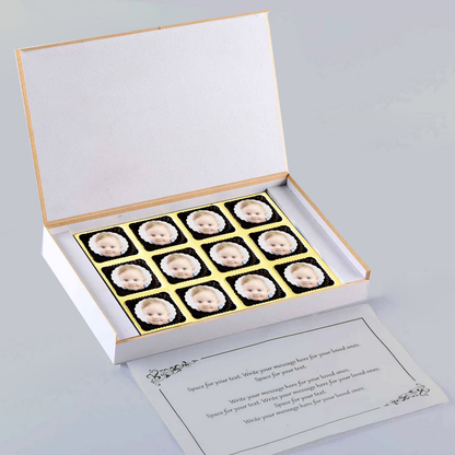 A golden crown printed chocolates Baby boy announcement