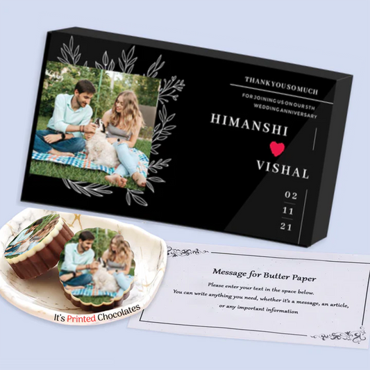 Date printed personalised wrapped chocolates return gift