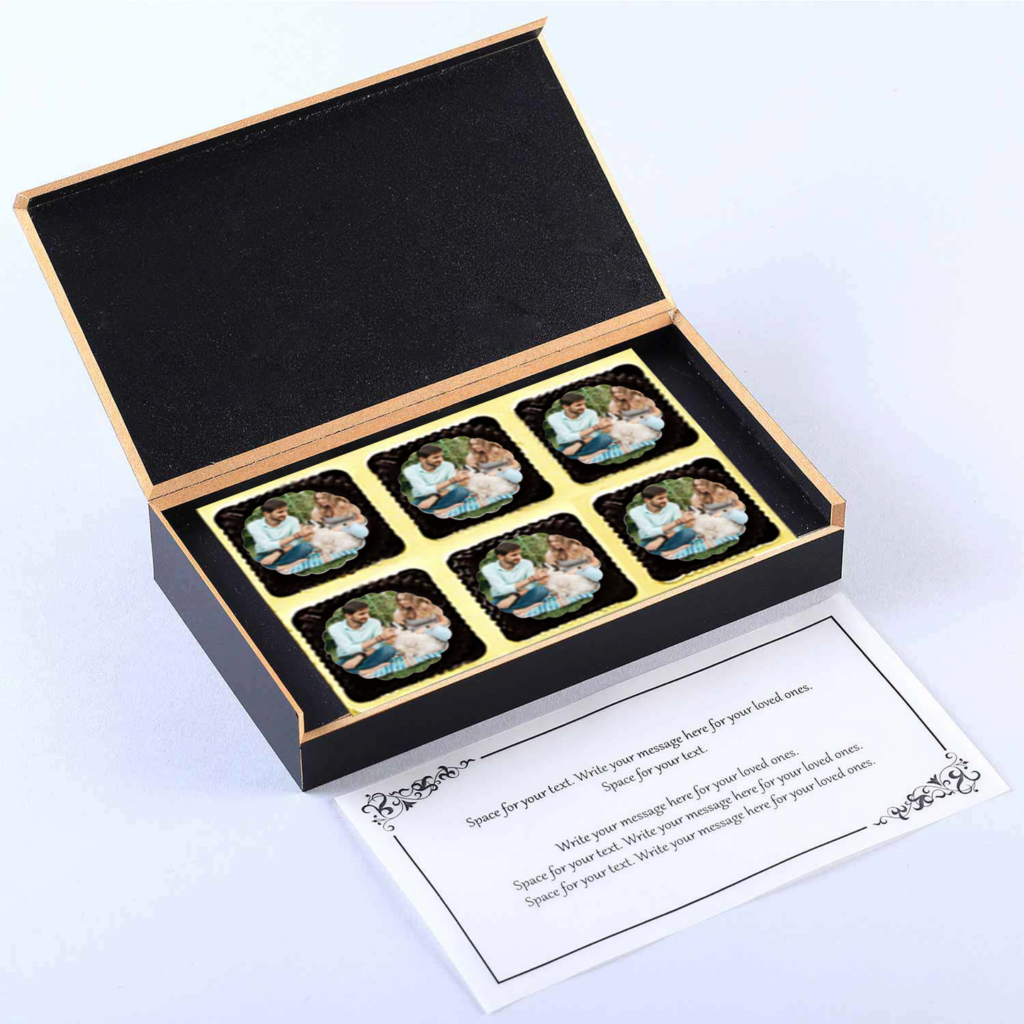 Date printed personalised wrapped chocolates return gift