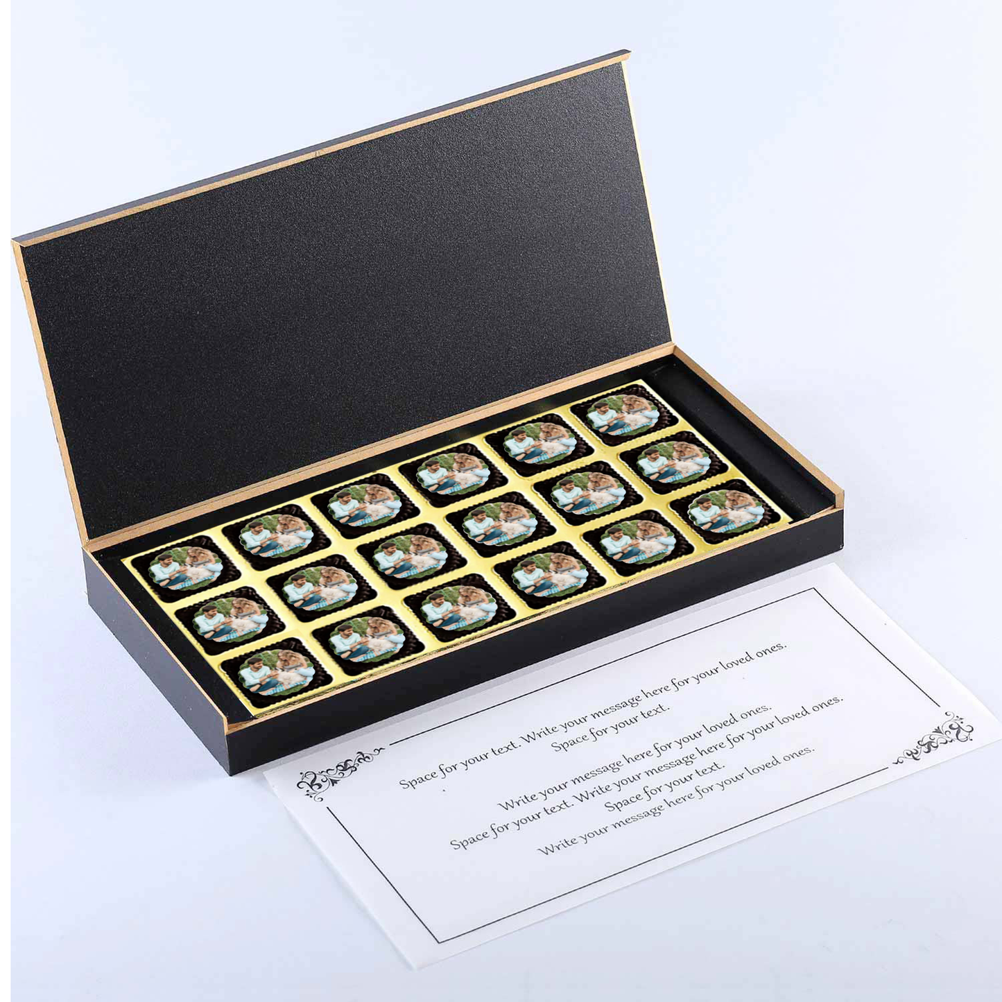Date printed personalised wrapped chocolates return gift