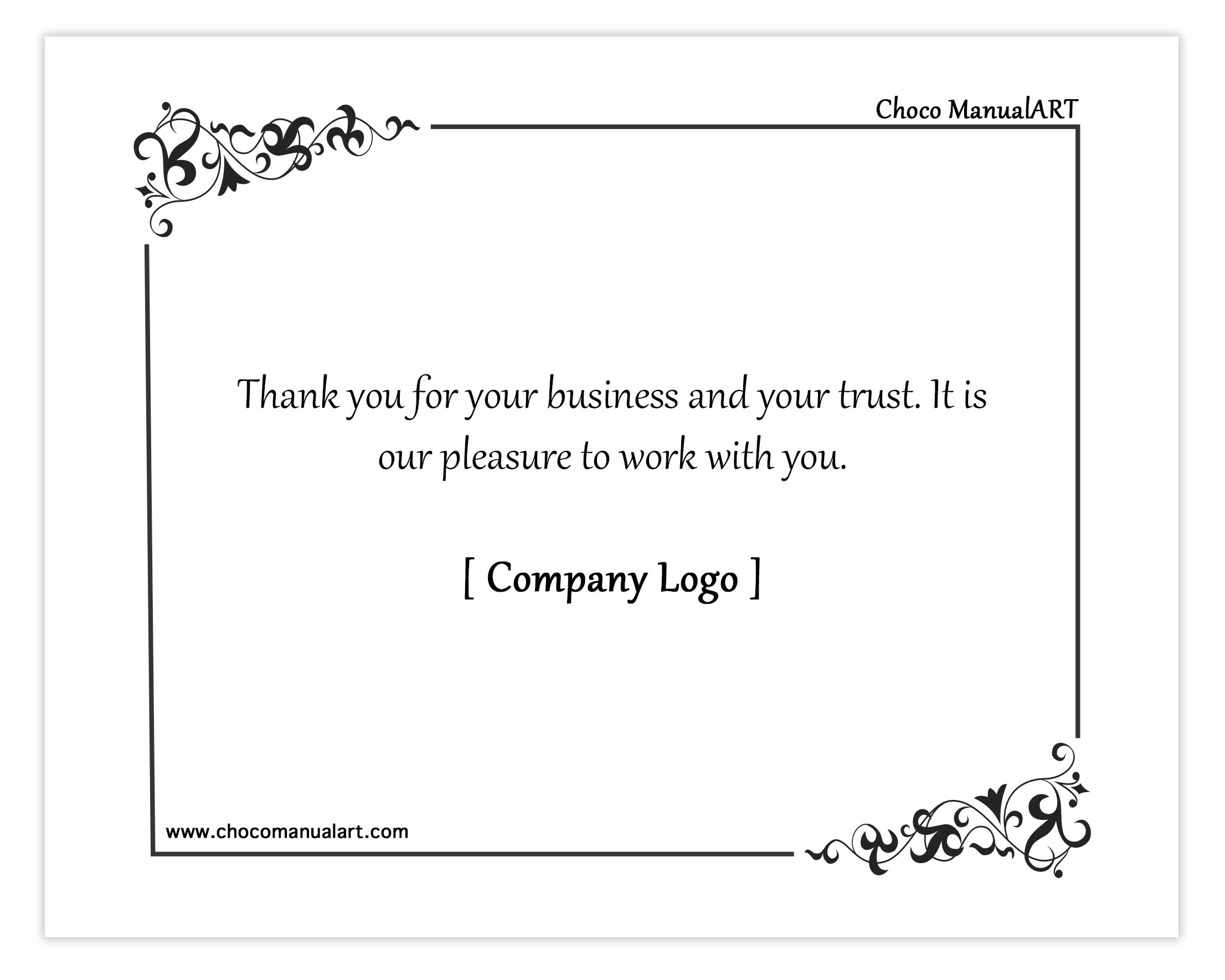 Thank you for your business and your trust. It is our pleasure to work with you.