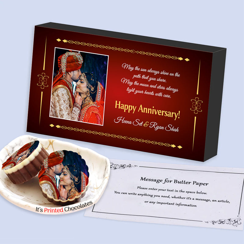 Photo Printed on Chocolates and Box with Delicate Border Design | Choco ManualART