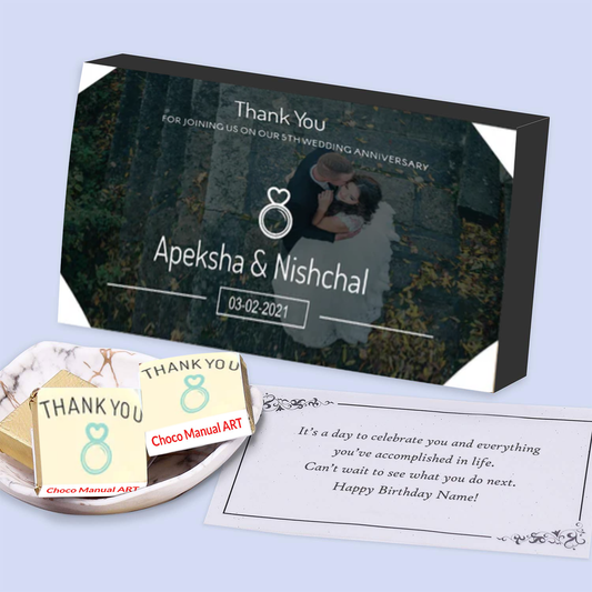 Elegant white anniversary return gift chocolates