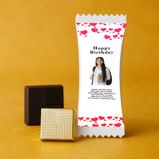 Personalized Wedding Chocolate Bar with Custom Couple Photo & Heart