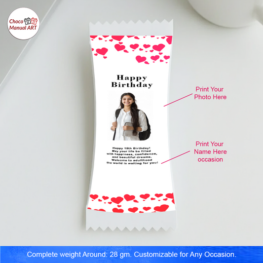 Personalized Wedding Chocolate Bar with Custom Couple Photo & Heart