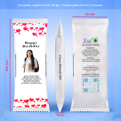 Personalized Wedding Chocolate Bar with Custom Couple Photo & Heart