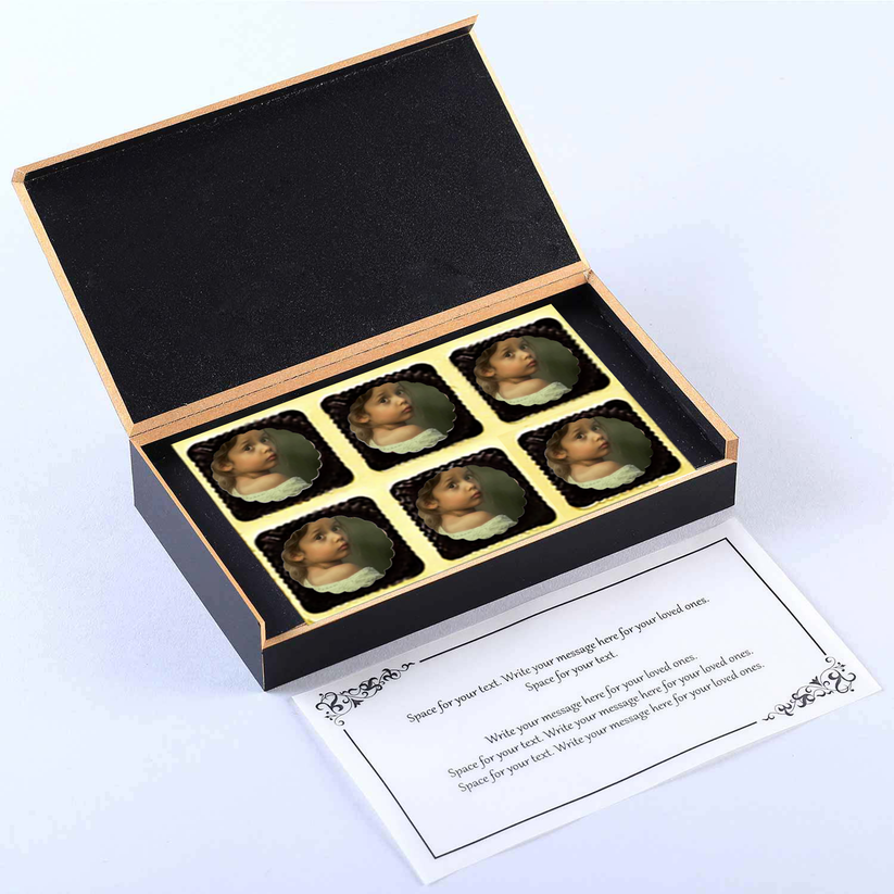 Dangling Ribbons photo Printed Chocolates invitation – Choco ManualART