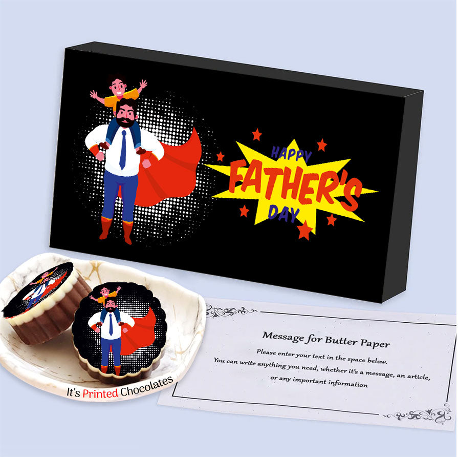 Happy Father's Day Printed Chocolates With Cute Graphics Printed Box