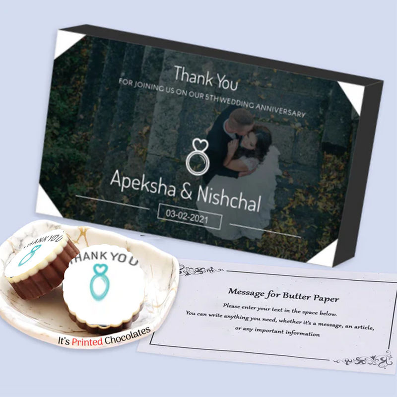 Thank You printed personalised chocolates return gift