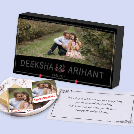 White modern box printed chocolates anniversary return gift