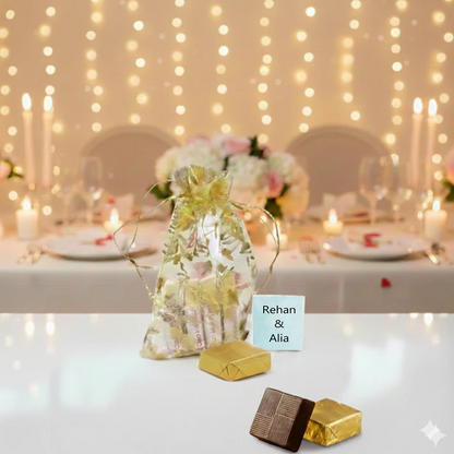 Customized Photo Chocolate Golden Potli Gift Set of 5