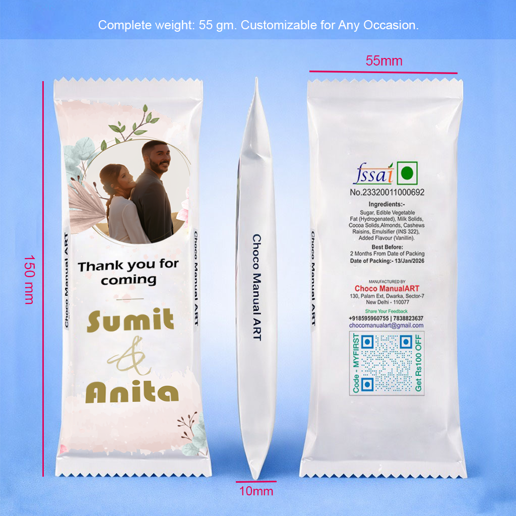 Exclusive Customized Chocolate Bar with High-Quality Photo Print