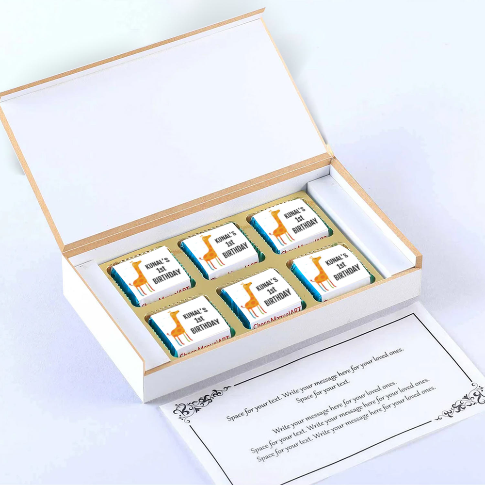 Baby giraffes design personalised birthday return gift