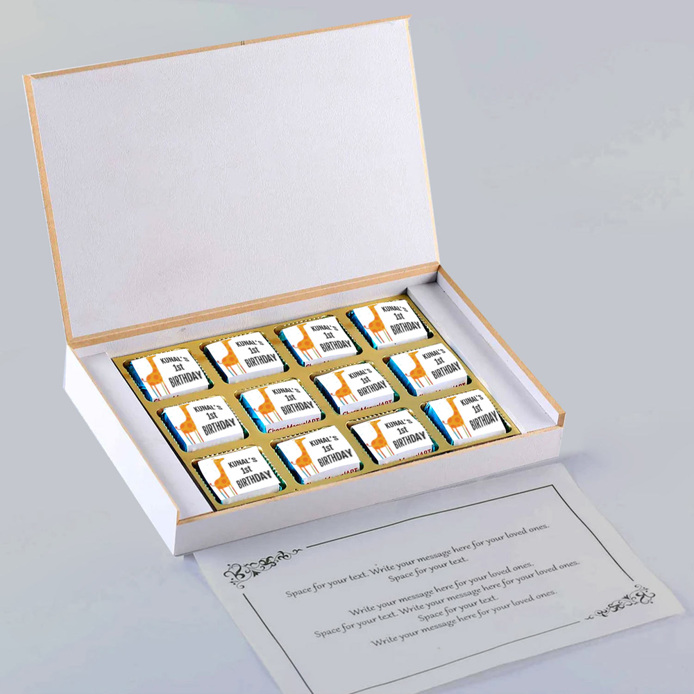 Baby giraffes design personalised birthday return gift