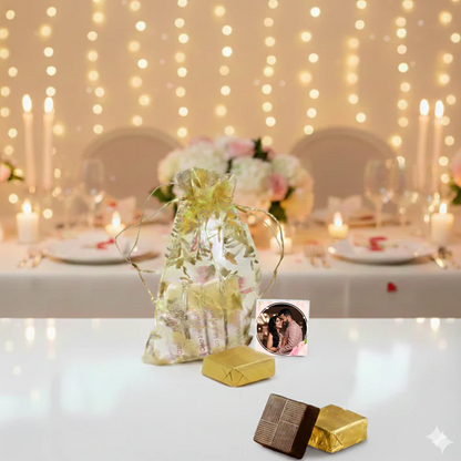 Luxury Personalized Golden Potli Chocolate Gift for Special Occasions