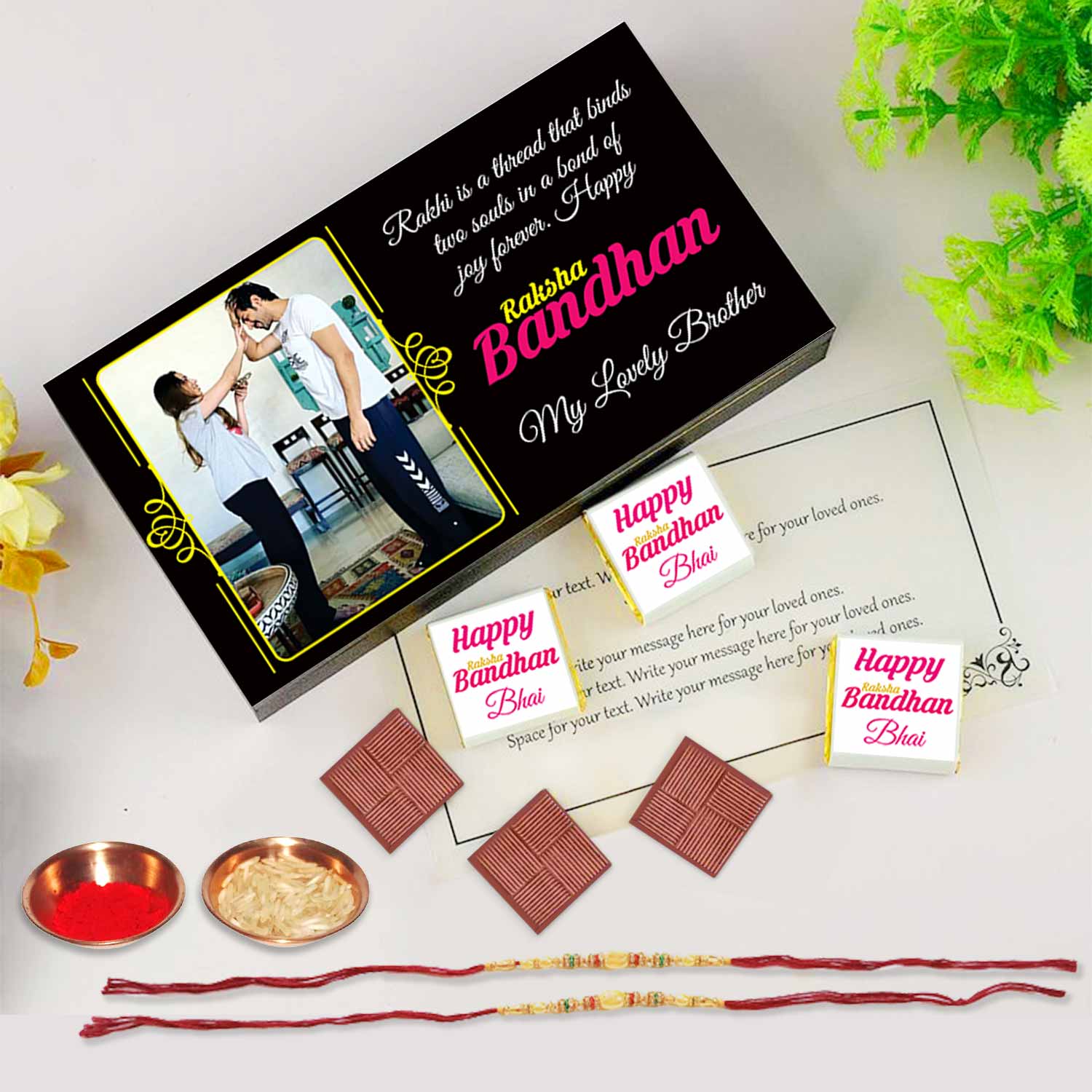 Unique Flower vibe customised Raksha Bandhan gift