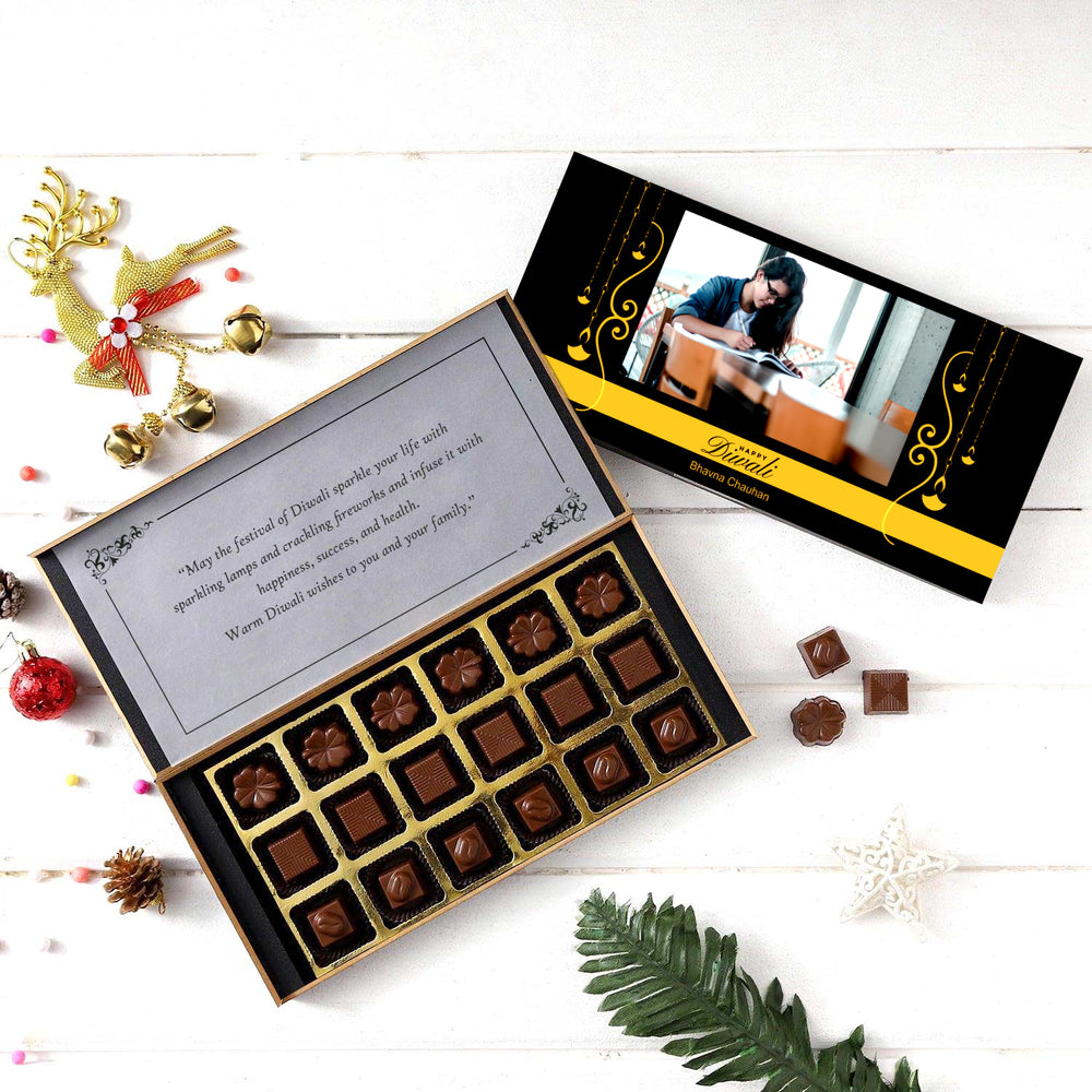 Hanging diyas printed diwali gift of chocolates