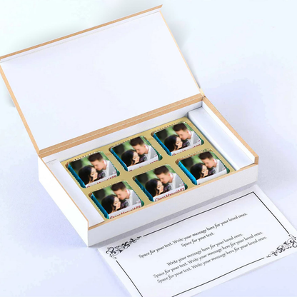 Leaves designed printed chocolates anniversary invite