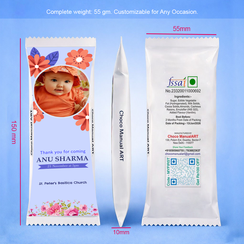 Personalized Handmade Chocolate Bar with Edible Photo