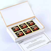 Leaves green coloured personalised chocolates return gift