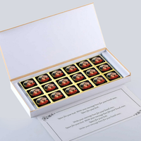 Leaves green coloured personalised chocolates return gift