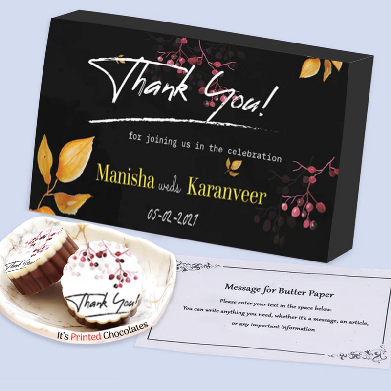 Autumn leaves design Wedding return gift Chocolates