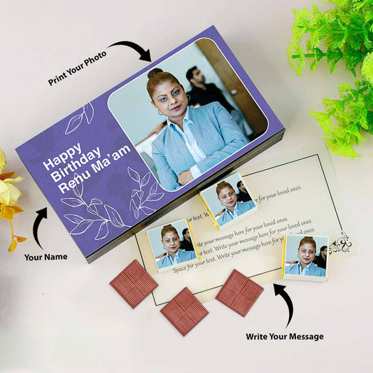 Personalized Pic and Name Printed chocolate unique gifts For Birthday