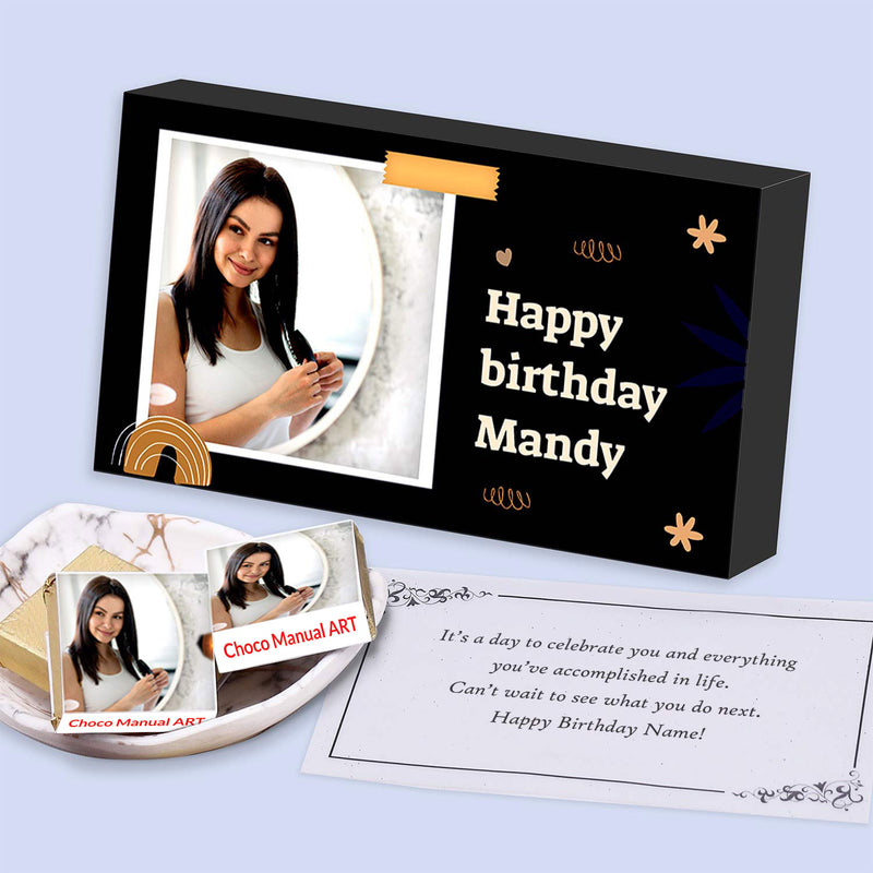 Birthday gift chocolate box with photo online
