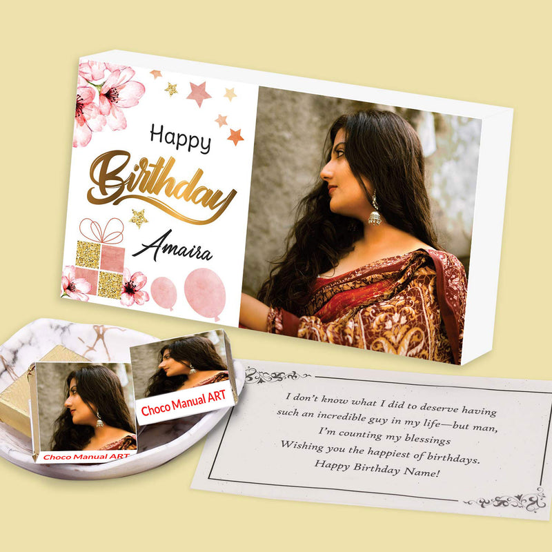 Birthday chocolate gift box customized with photo
