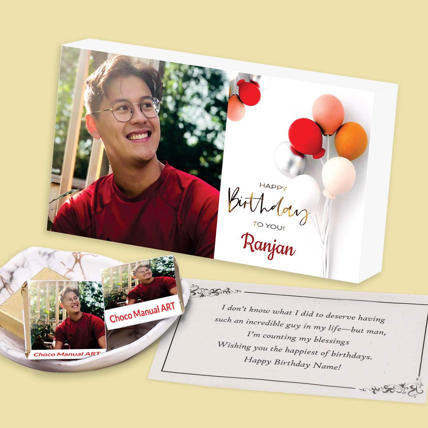 Personalised chocolates with photo