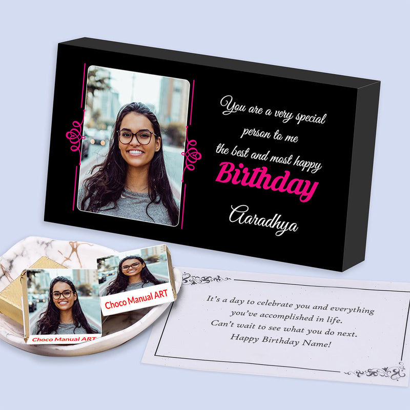 Personalised chocolates with names and photo